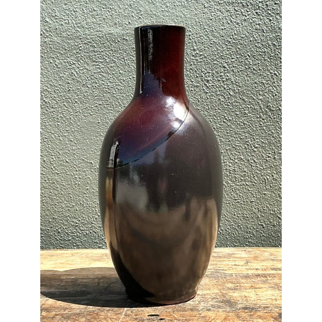Vintage Two Tine Pottery Vase For Sale - Image 9 of 12