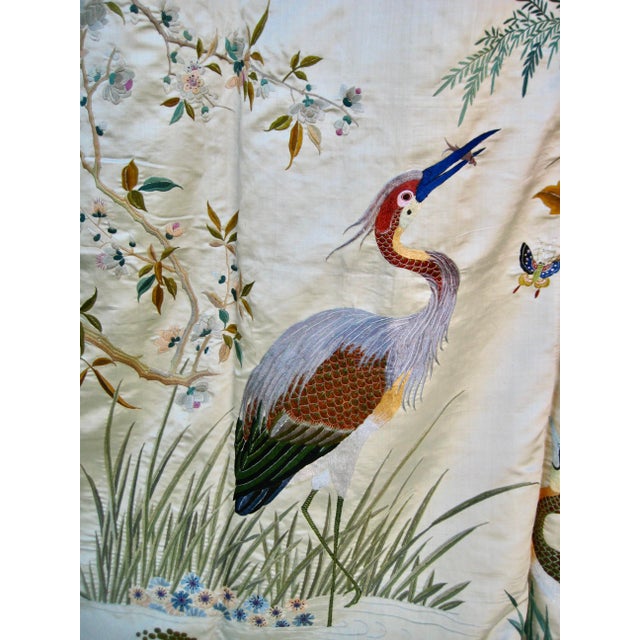 Textile Chinese Silk Embroidery Curtains 19 Century For Sale - Image 7 of 16