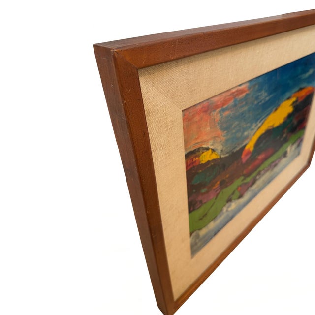 1950s Abstract Expressionist Landscape by Leon Saulter, 1958 For Sale - Image 5 of 7