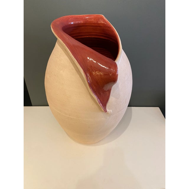 Late 20th Century Monumental Vintage Pink/Mauve Vase For Sale - Image 5 of 7