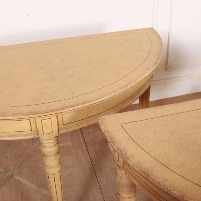 Wood Swedish Painted Console Tables, Set of 2 For Sale - Image 7 of 10