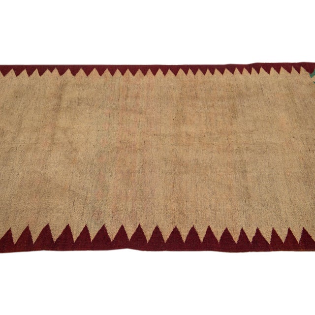 2020s 2020s Modern Kilim Handmade Multicolor Geometric Wool Runner For Sale - Image 5 of 7