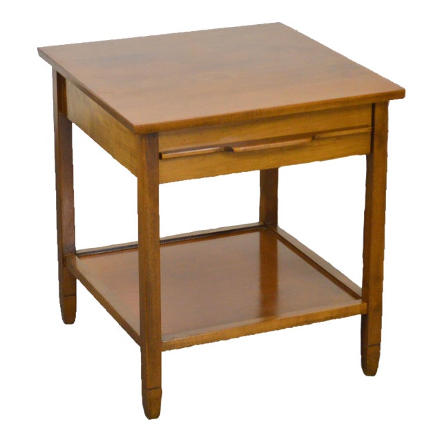 Mid Century Modern Maple 1 Drawer Nightstand Side Table | Chairish