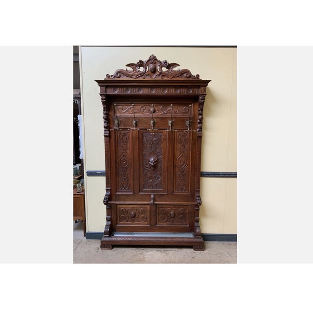 Antique Neo-Renaissance Walnut Wardrobe, 1880 For Sale - Image 11 of 11