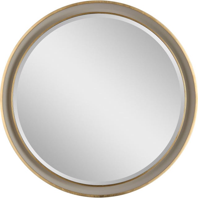 Tricia 24" Illuminated Round Mirror in Matte White and Gild Designer: Thomas O'Brien Finish: Matte White and Gild Height:...