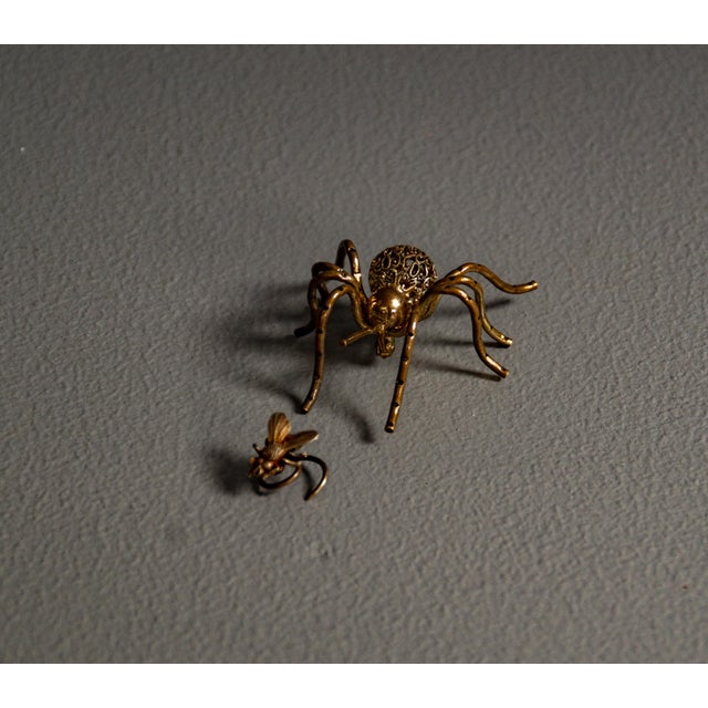 Mid-Century Modern Brass Spider and Fly, 1940s, Set of 2 For Sale - Image 3 of 18