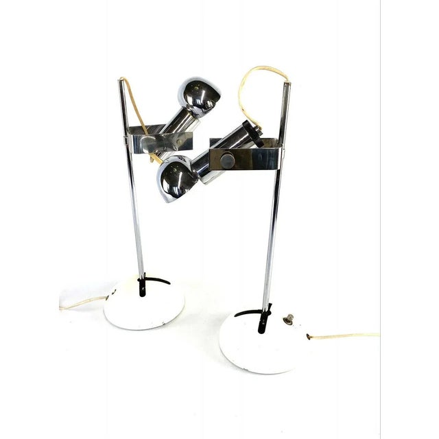 1970s T395 Table Lamps by Robert Sonneman for Luci Italia, 1972, Set of 2 For Sale - Image 5 of 14