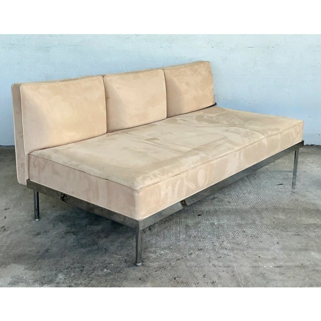 Mid-Century Modern Vintage Contemporary Polished Chrome Sofa For Sale - Image 3 of 12