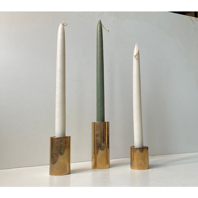 Mid-Century Modern Danish Modern 24 Carat Gold Plated Candleholders by Hugo Asmussen, Set of 6 For Sale - Image 3 of 12