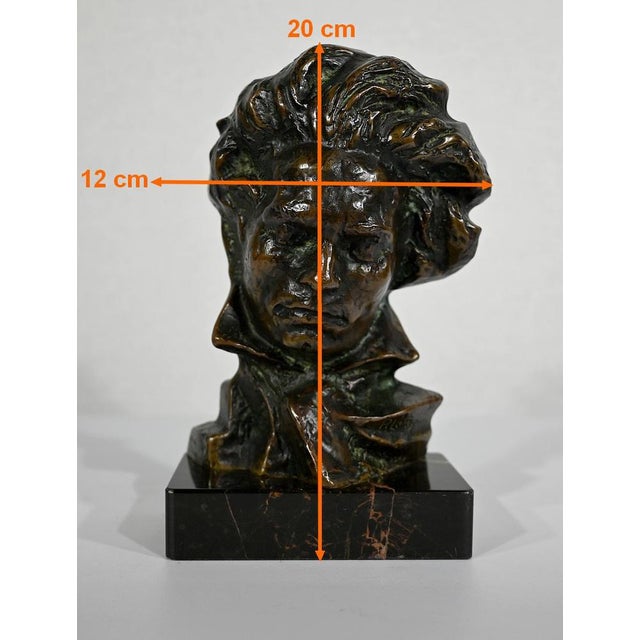 Bronze Beethoven Sculpture by P. Le Faguays, 1930s For Sale - Image 13 of 16