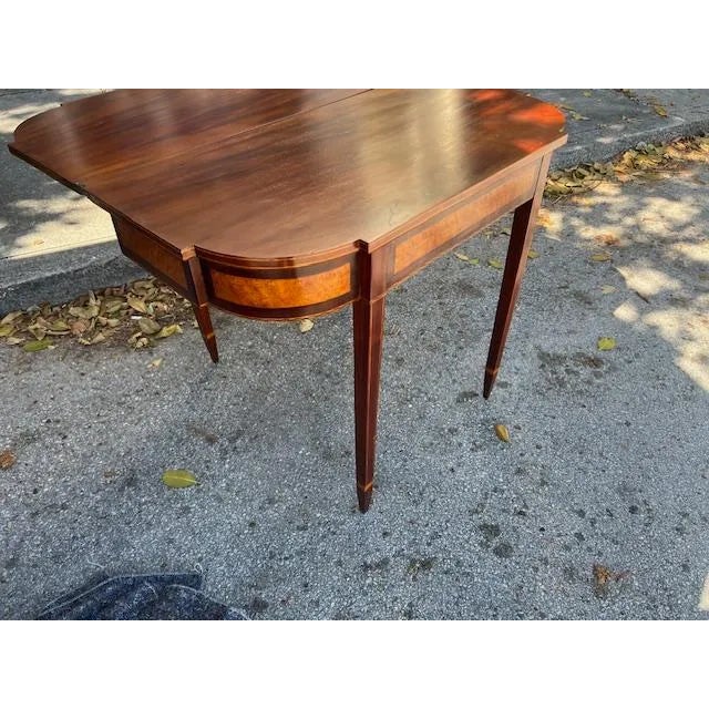 Antique Federal Style Mahogany Game Table with Satinwood Inlay For Sale In West Palm - Image 6 of 6