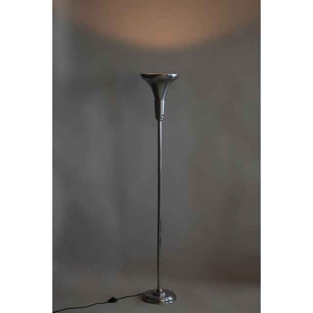 Metal Czech Bauhaus Brass-Plated Floor Lamp from Gottlieb Brothers, 1930s For Sale - Image 7 of 8