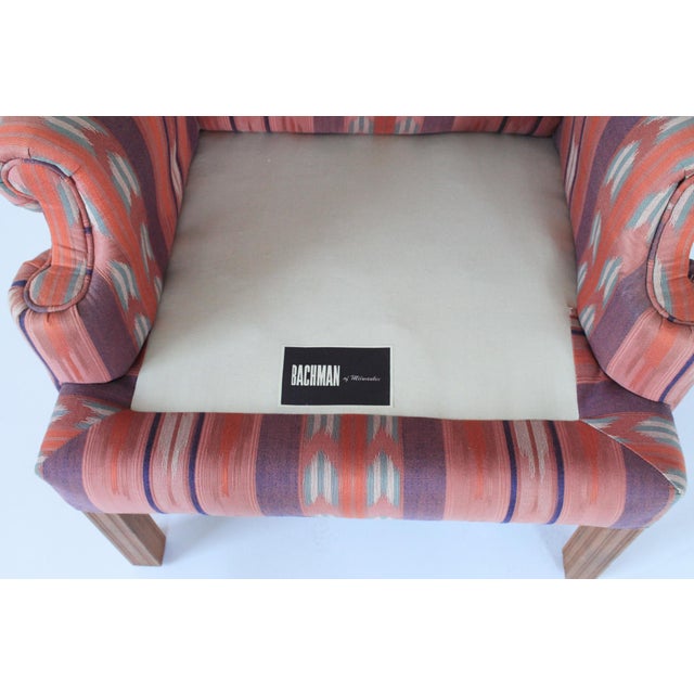 Mauve Vintage Bachman Chippendale Style Wingback Chair For Sale - Image 8 of 13