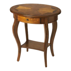 Jeanette Oval Side Table, Medium Brown