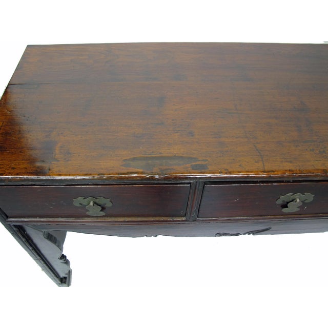 Oxblood Red 1920s Chinese Low Tianjin Console Table For Sale - Image 8 of 9