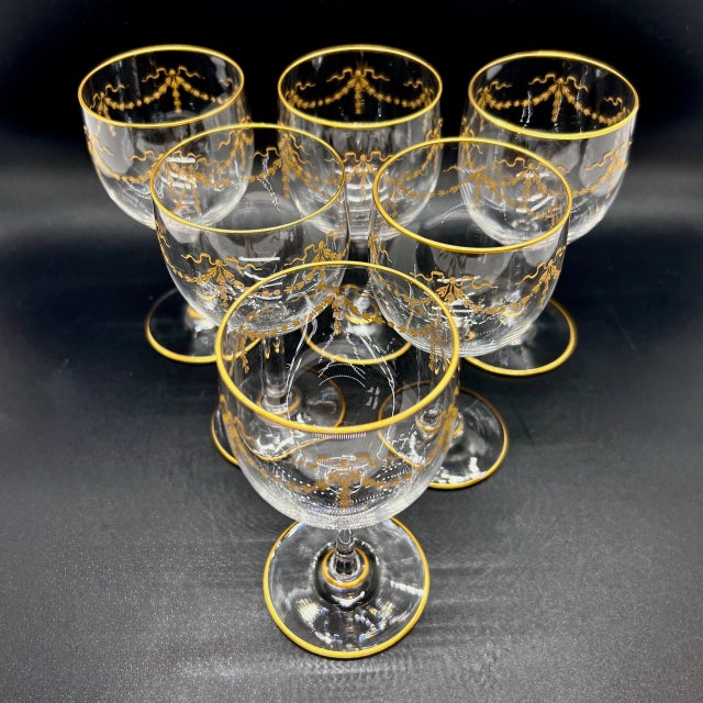 Antique Louis XVI Glasses from Baccarat, 1890s, Set of 6 For Sale - Image 3 of 11