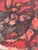 Red Vintage Signed Abstract Painting in Red and Black, Figurative Composition For Sale - Image 8 of 10
