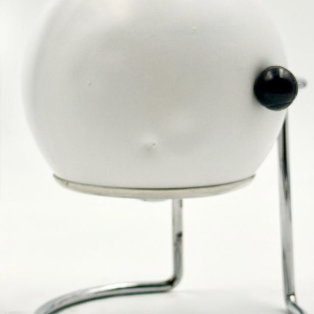 White Italian Space Age Chrome Eyeball Desk Lamp from Targetti, 1970s For Sale - Image 8 of 18