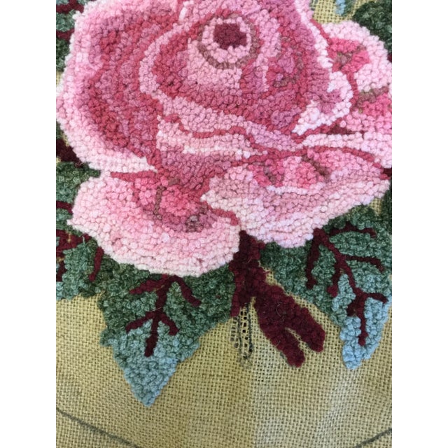 1980s Vintage Punch Needle Embroidery Pillow Covers - A Pair For Sale In Portland, ME - Image 6 of 9