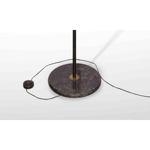 Vintage Floor Lamp in Metal and Brass with Black Marble Base, Italy, 1950s For Sale - Image 4 of 6