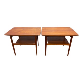 1960s Pair of Grete Jalk Teak Side Table for Moretti For Sale