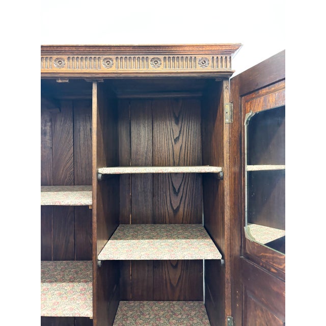 Wood Antique English Oak Wardrobe For Sale - Image 7 of 10