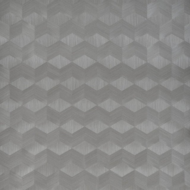 Contemporary Schumacher Chevron Inlay Wallpaper in Birch For Sale - Image 3 of 4