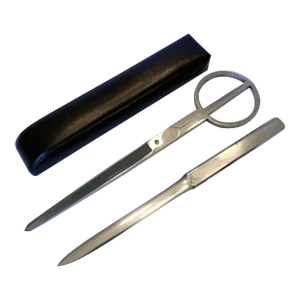 J.A.Henckels Scissor & Letter Opener Leather Case Desk Set - 3 Piece Set