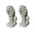 English Two Tall Gray Architectural French Sitting Stone Concrete Lions, a Pair For Sale - Image 3 of 8