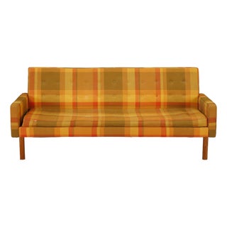 Vintage Mid-Century Plaid Wool Couch/Sofa by Jens Risom, 1960s For Sale