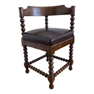Antique Edwardian Bobbin Corner Chair, English 1900 For Sale
