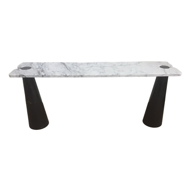 Black and White Marble Eros Console by Angelo Mangiarotti for Skipper, 1990s For Sale