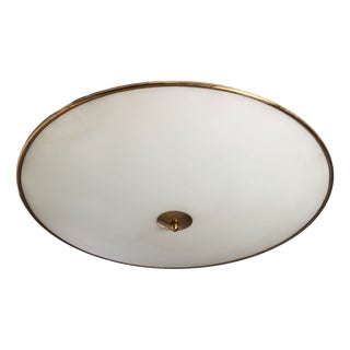 Ceiling Lights in Aluminium and Wired Glass from Stilnovo, 1950s, Set of 2 For Sale