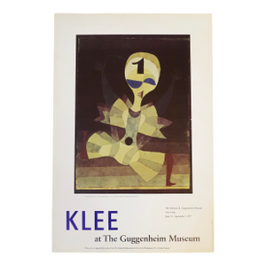 Vintage Paul Klee "Runner at the Goal - 1921" Lithograph Poster Guggenheim Museum 1977