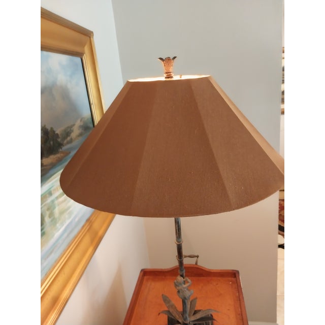Transitional 1980s Maitland Smith Style Monkey on Palm Lamps For Sale - Image 3 of 7