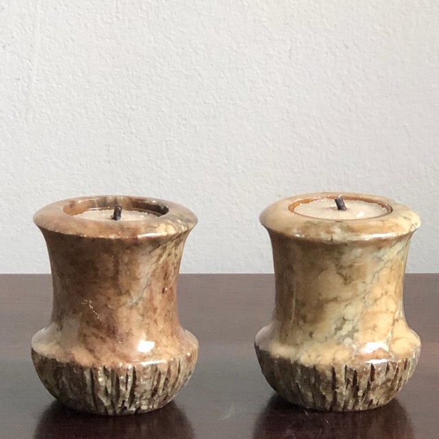 Mid-20th Century Brutalist Marble Candle / Votive Holders — a Pair For Sale In Baltimore - Image 6 of 12