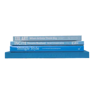 Decorative Books - Sky Book Coffee Table Stack - 4 Blue Books