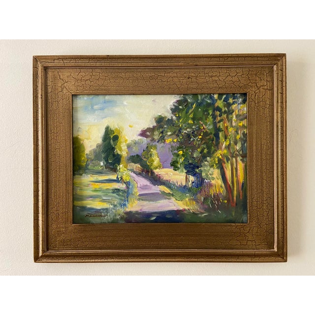 Contemporary Original Rural Farm Road Oil Painting by Marina Movshina, Framed For Sale - Image 4 of 4