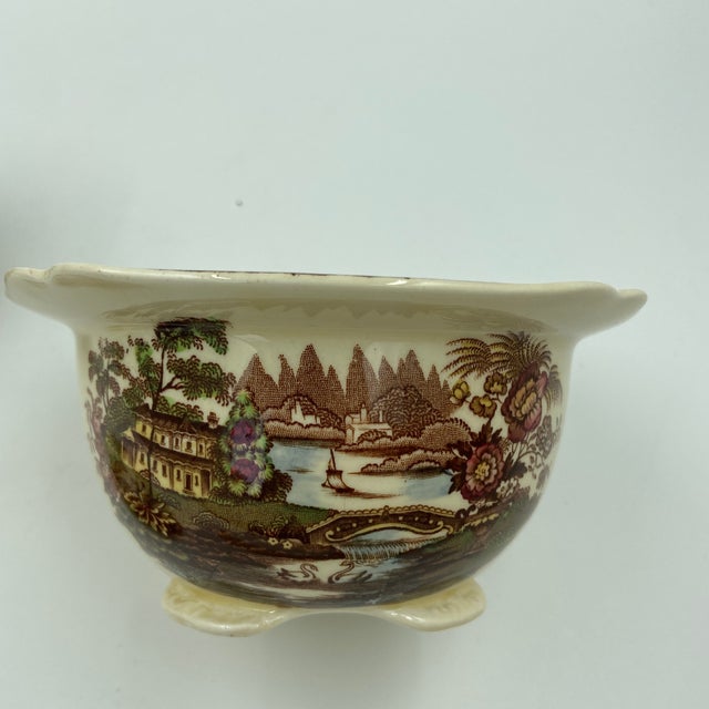 Vintage Royal Staffordshire "Tonquin" Creamer and Sugar Bowl Set by Clarice Cliff For Sale - Image 9 of 12