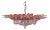 Murano Style Chandelier Ceiling Light Original Palmette, Pink Glasses For Sale