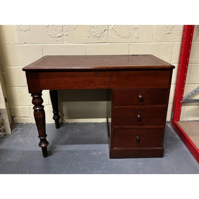 Victorian Mahogany Architects Desk with Drawers and Top Storage For Sale - Image 3 of 8