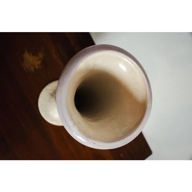 Ceramic Vintage China Ivory & Lavender Tall Vase For Sale - Image 7 of 7