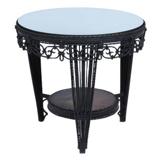 Art Deco French Wrought Iron Coffee Table, 1930s For Sale