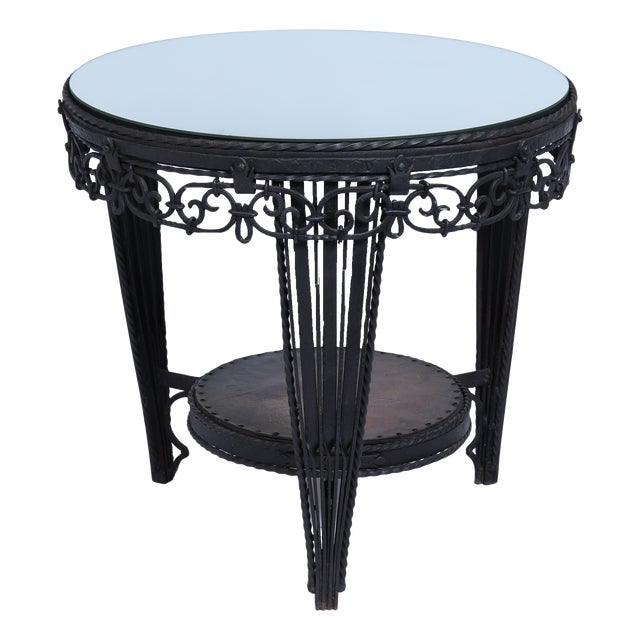 Art Deco French Wrought Iron Coffee Table, 1930s For Sale