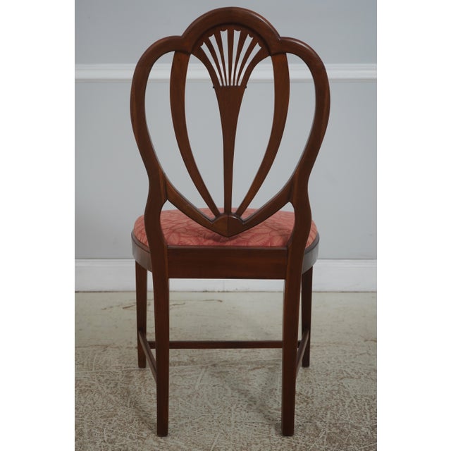 Pair of Vintage Mahogany Federal Style Inlaid Shield Back Chairs For Sale - Image 4 of 18