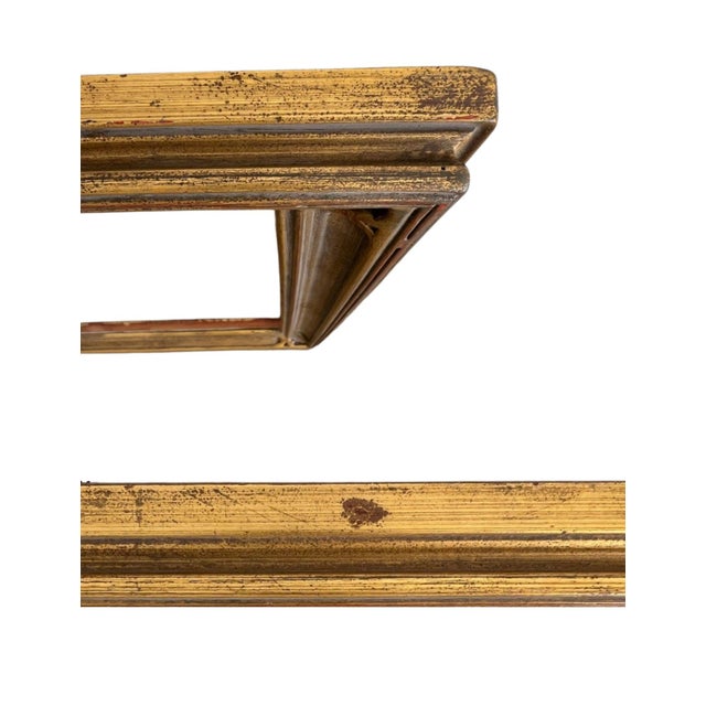 Gold Vintage Mission Style Giltwood Picture Frame For Sale - Image 8 of 9