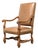 Antique Louis XIV Style Leather Upholstered Armchair For Sale