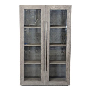 Restoration Hardware Machinto Glass Double Door Cabinet For Sale