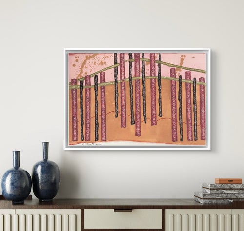 Barbara Beck 2002 Abstract Watercolor Painting on Paper Signed