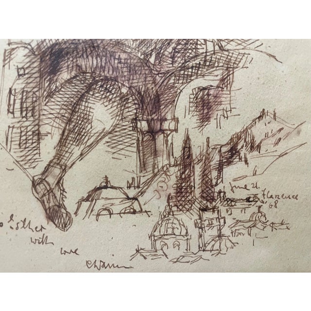 Original 1968 Signed Chaim Gross Pen and Ink Drawing Abstract Surrealism Sketch For Sale - Image 11 of 12